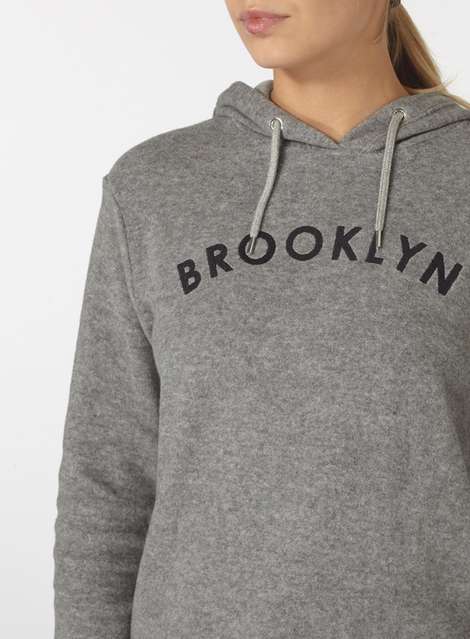 Grey Brooklyn Brushed Hoody